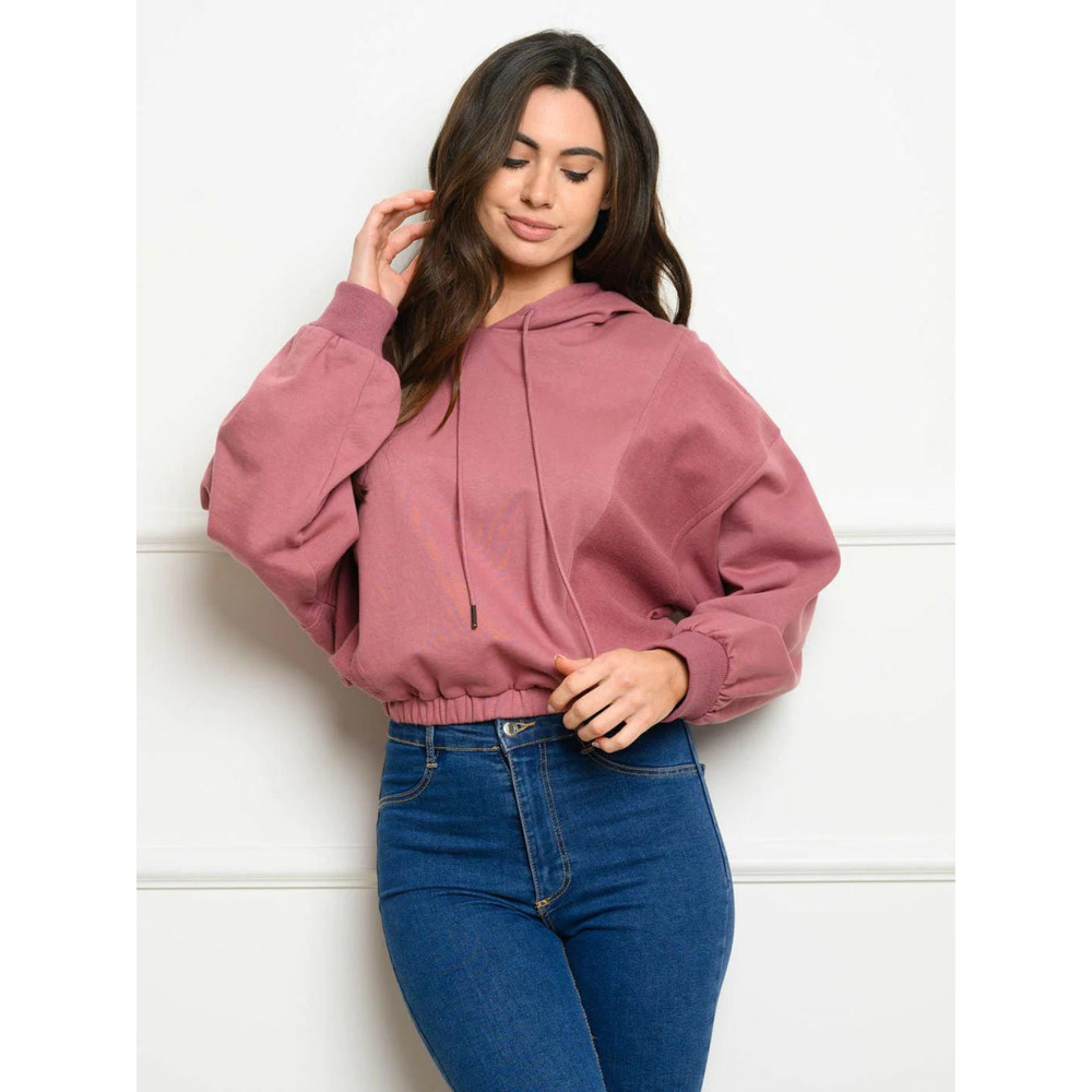 Rouge Pink French Terry Hoodie - Picture 2 of 4